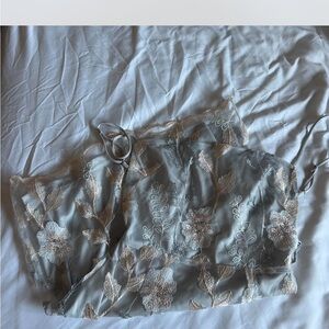 Lucy in the Sky Floral Lace Dress - Gray and Cream